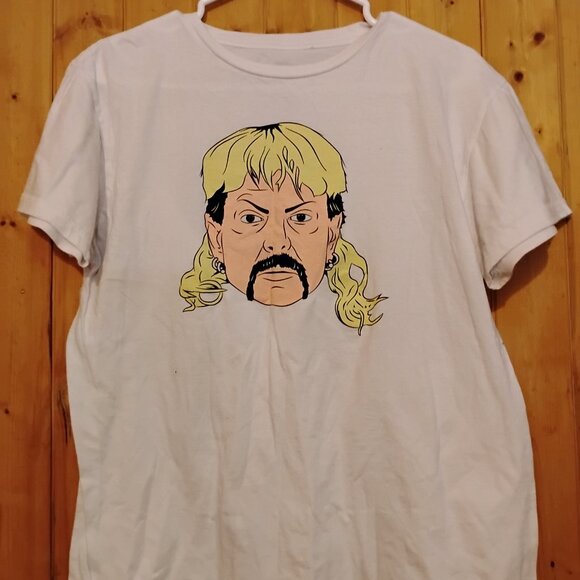 Men's White Large Joe Exotic Authentic Graphic T-Shirt - Picture 2 of 4